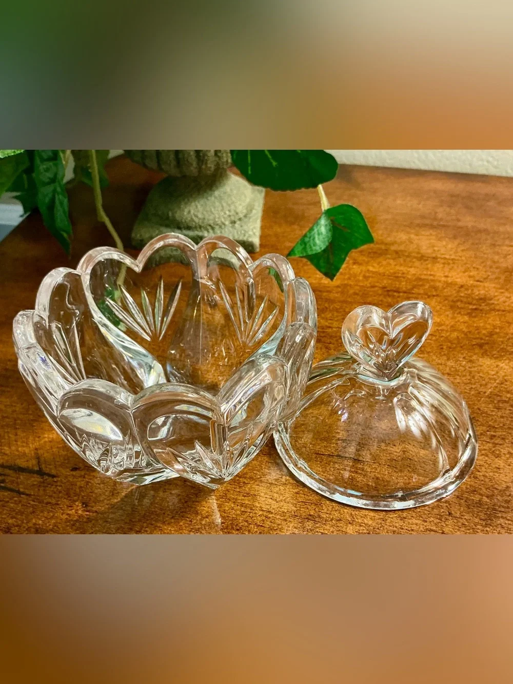 Waterford Crystal Heart-Top Covered Candy Dish - Clear
